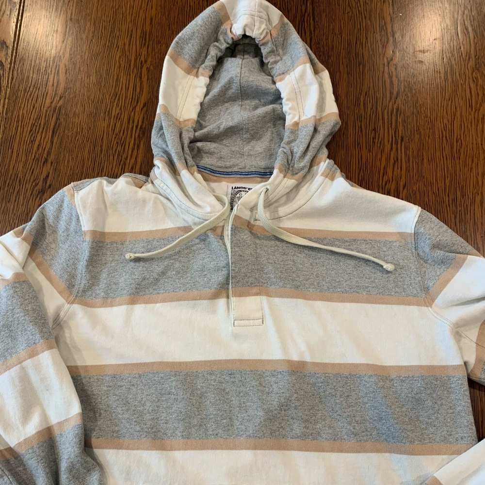 Men’s Lands’ End rugby hoodie size medium
